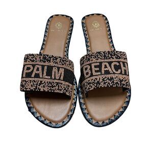 De Siena “Palm Springs “ Flat Sandal in Black & Brown NWT Size 41/USA 11